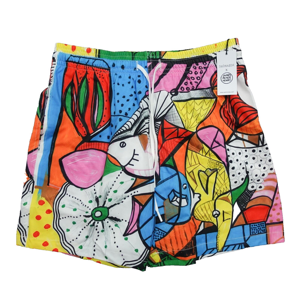 New Size S Small Swiminista x James Peter Henry Mid Length Board Shorts